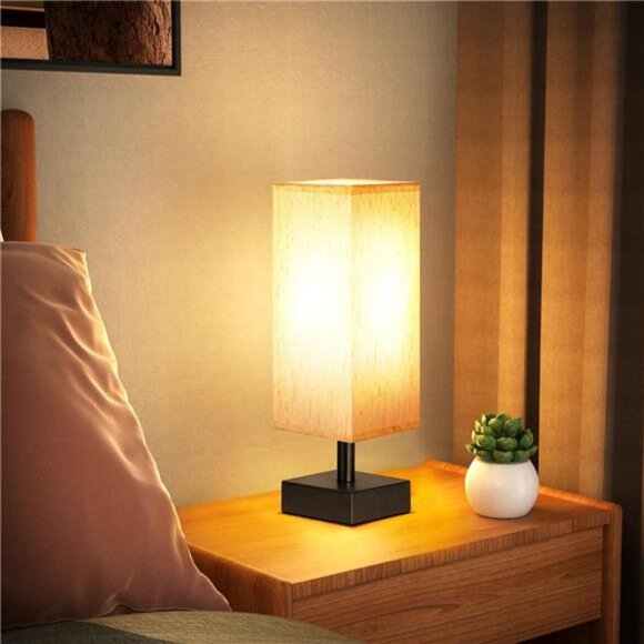 Small Table Lamp for Bedroom - Bedside Lamps for Nightstand, Minimalist Lamp - Picture 4 of 8